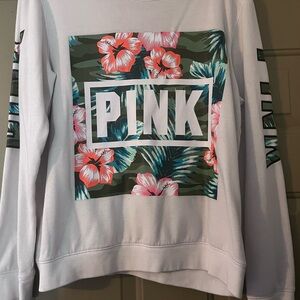 PINK Victoria's Secret White Floral Women's Sweater